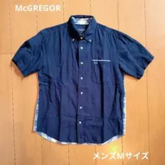 McGREGOR マックレガー 半袖ボタンダウンシャツ M ネイビー チェックのサムネイル