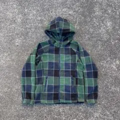Columbia 緑チェック フリース パーカー ジャケット ジップパーカー