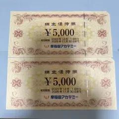 【匿名配送】早稲田アカデミー 株主優待券 ¥10,000円分