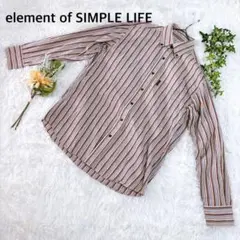 エレメントオブシンプルライフ マルチカラーストライプシャツ　コットン100% S