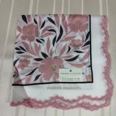 【新品未使用】PIERRE BALMAIN 花柄ハンカチ　キラキラ　ピンク