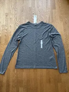 GU ソフトシアー クルーネックT(長袖) グレー