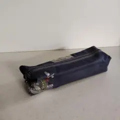 着物帯リメイク濃グレーペンケース