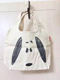 犬と顔のデザイン トートバッグ