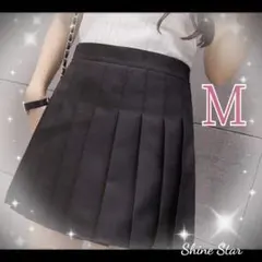 女子高生　見えても安心 プリーツ スカート ブラック M 新品未使用 足長 黒春