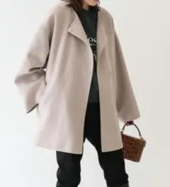 新品未使用✨IENA 38サイズベージュウールコクーンショートコート super140 ウールコクーンショートコート | イエナ(IENA