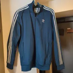 adidas ジャケット L 青 3本ライン