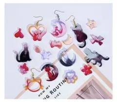 NO 332シリコンモールド　猫　いろんな猫姿　レジン　ハンドメイドパーツ