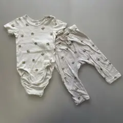 ⭐️匿名配送⭐️【H&M 】ミツバチ柄ロンパース・パンツセット オーガニック80