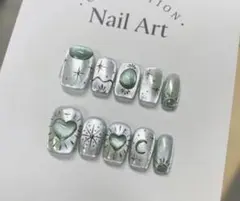 1.シルバーグラデーション ネイルチップセットM