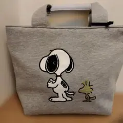 スヌーピー刺繍トートバッグ グレー