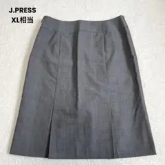 ジェイ・プレスJ.PRESSビジネススカート　グレー洗える　XL相当　羊毛　美品