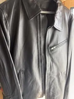 レニウム ラムレザージャケット 襟付き シングル　サイズ 38 RHENIUM