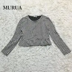 MURUA チェック柄長袖トップス 千鳥柄　ムルーア　クロップド丈　上品　洗えるのサムネイル