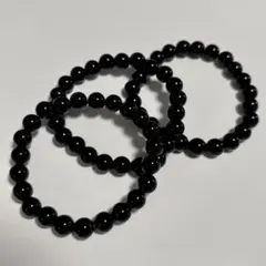 【新品未使用】3点まとめ ブラックオニキス パワーストーン 天然石 ブレスレット