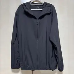 美品 ユニクロ UNIQLO ポケッタブルUVカットパーカ 撥水 軽量 ブラック