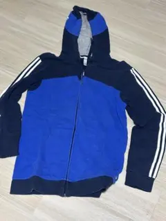 adidas フード付きパーカー Lサイズ 青/ネイビー