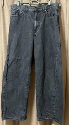 GU メンズ バレルレッグジーンズ 33インチ