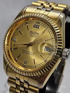 稼働品 ELGIN メンズ腕時計 デイト クォーツ 電池交換済のサムネイル