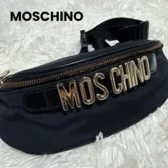 MOSCHINO モスキーノ ボディバッグ ウエストバッグ ゴールド金具ロゴ