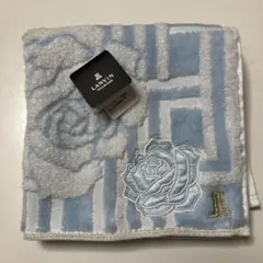 新品　ランバン　ハンドタオル　タオルハンカチ　薔薇ローズ　ブルー　ギフト