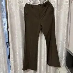 【美品】ジーユー フレアパンツ サイドポケット付　ブラウン　Ｍ