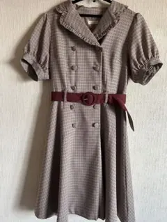 赤チェック ワンピース