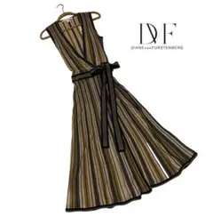 超美品‼️DIANE VON FURSTENBERG ストライプワンピース ラメ