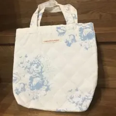 CABBAGES & ROSES トートバッグ ホワイト/ブルー