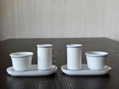 未使用品　中国茶器　台湾茶器　茗品杯聞香杯茶托　２セット