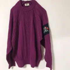 ★ドルチェスポーツ ニットトップス ロゴ刺繍入り パープル