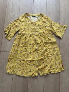 120 花柄 イエロー チュニック 七分袖　120のサムネイル