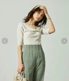 SNIDEL　アシメデザインニットプルオーバー