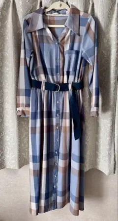 【美品】REDYAZEL レディアゼル　長袖レトロチェックワンピース M