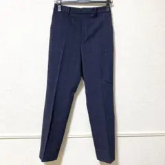 UNIQLOユニクロ スマートアンクルパンツ/ネイビーチェック/S