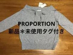 PROPORTION(プロポーション)ボウタイ付き 長袖ニット＊グレー