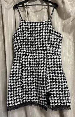 ハウンドトゥース柄 キャミワンピース