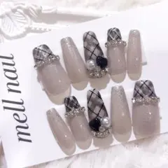 3841 ネイルチップ 量産型 ワンホン フレンチガーリー 韓国 地雷 オーダー