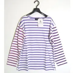新品 Le minor クレイジーパターンボーダー カットソー purple