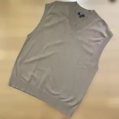 ユニクロ　UNIQLO ベージュ Vネック ニットベスト ノースリーブ　L