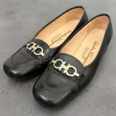 Salvatore Ferragamo ダブルガンチーニ　レザー　ローファー　黒