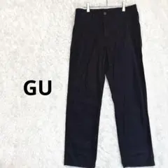 【GU】カジュアルパンツ　メンズM ブラック　ストレート　チノパン