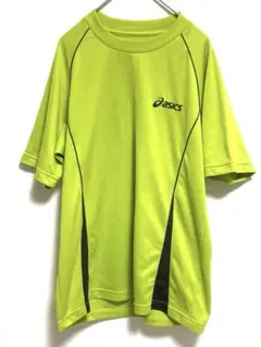 【asics アシックス】ライムグリーン 半袖 スポーツトップス✨M