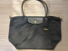 ロンシャン ルプリアージュクラブ トートバッグ ナイロン レザーハンドル グレー