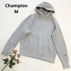 チャンピョン グレー フード付きパーカー スウェット シンプル カジュアル M