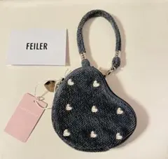 【新品未使用】フェイラー　ラブラリーハート　ハート型ポーチ　グレー