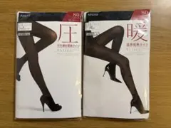 アツギ 80デニール ブラックタイツ 2枚セット