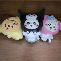 ちいかわキラメッコぬいぐるみ キーチェーン付き　サンリオコラボ　3点✨️