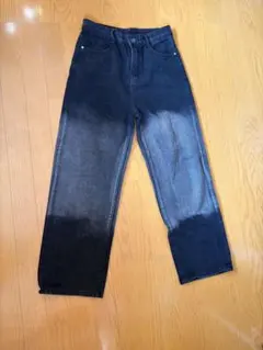ブラックグラデーションデニムパンツ M