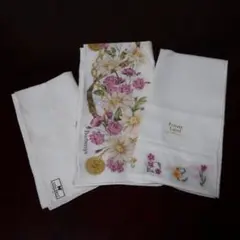 新品未使用　BURBERRY　NINARICH 等　花柄ハンカチ 3枚セット